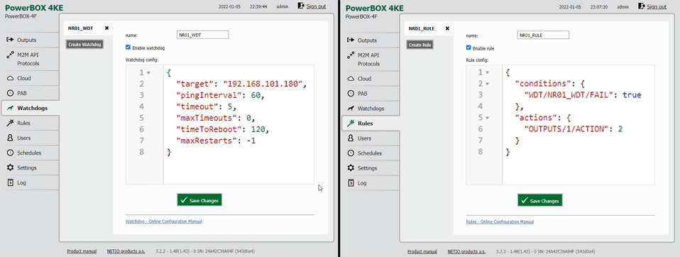 NETIO WatchDog example NR01