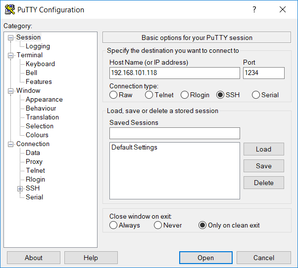 PuTTY: Software třetí strany