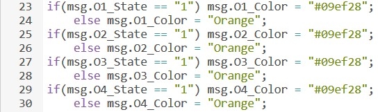Setting the colors of the displayed output state values according to the output states