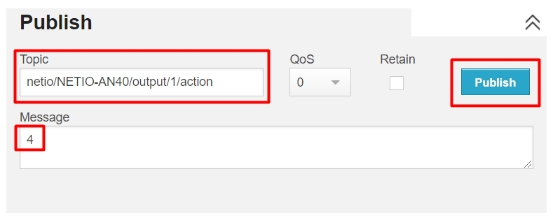 Setting new publish message and topic in HiveMQ websocket client for NETIO PowerCable MQTT