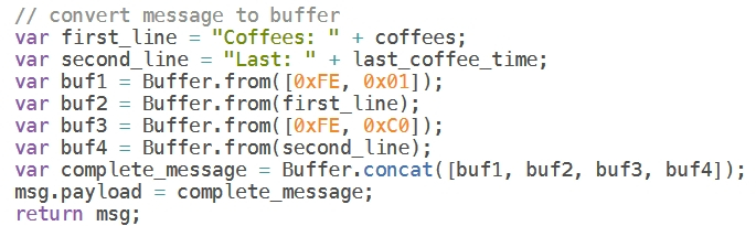 Code snippet for integrating display with NETIO AN49 PAB