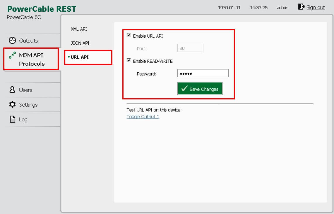 NETIO PowerCable REST web interface configuration