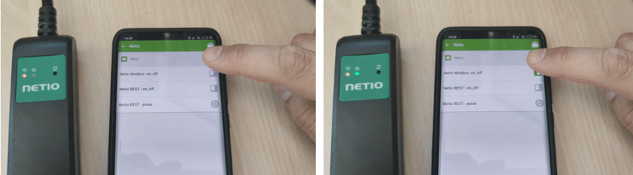 Loxone app NETIO power outlet control Modbus TCP