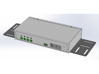 Universal metal brackets to fasten one NETIO 4C device e.g. to horizontal bars in a rack frame.  The package includes M6 screws to fasten the device to the rack frame.