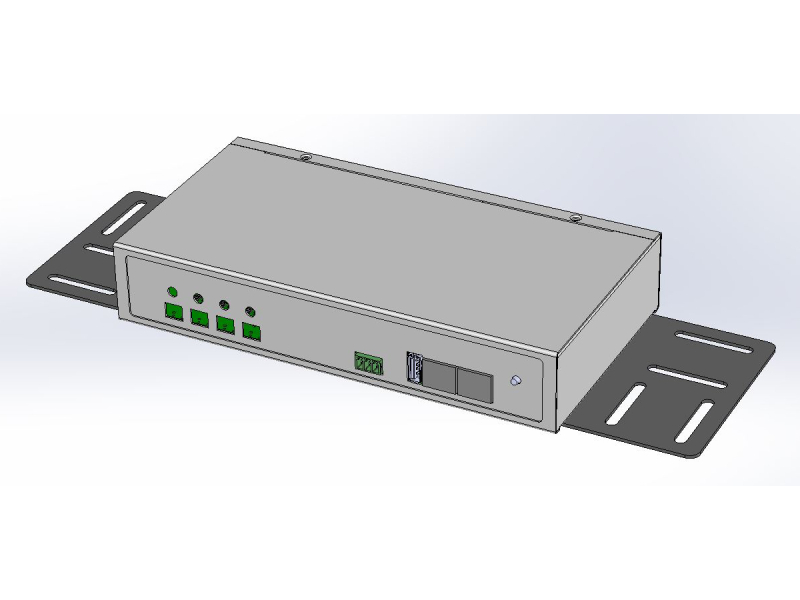 Universal metal brackets to fasten one NETIO 4C device e.g. to horizontal bars in a rack frame.  The package includes M6 screws to fasten the device to the rack frame.